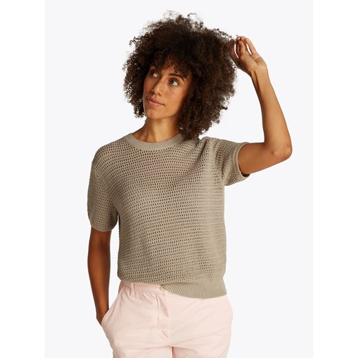 Tommy Hilfiger Damski sweter z krótkim rękawem Kobiety beżowy jednolity ze sklepu vangraaf w kategorii Swetry damskie - zdjęcie 185633339