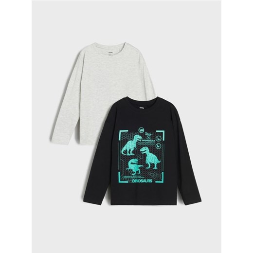 Sinsay - Koszulki oversize z długimi rękawami 2 pack - czarny - id: 905GE-99X - marki Sinsay - 185634016 Sinsay - Koszulki oversize z długimi rękawami 2 pack - czarny ze sklepu Sinsay w kategorii T-shirty chłopięce - zdjęcie 185634016