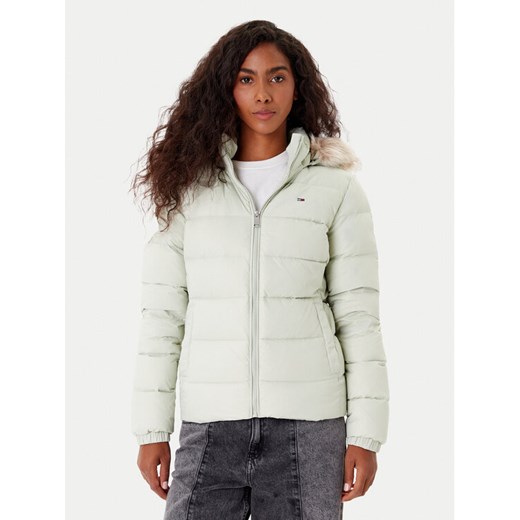 Tommy Jeans Kurtka puchowa Basic DW0DW18312 Zielony Slim Fit ze sklepu MODIVO w kategorii Kurtki damskie - zdjęcie 185634788