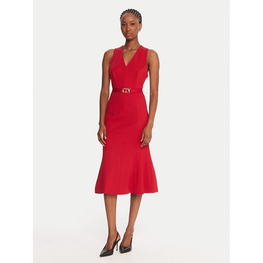 TWINSET Sukienka koktajlowa 252TP2606 Czerwony Slim Fit ze sklepu MODIVO w kategorii Sukienki - zdjęcie 185634798