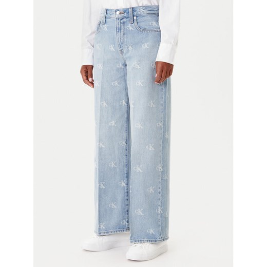 Calvin Klein Jeans Jeansy LV047C785G Niebieski Wide Leg ze sklepu MODIVO w kategorii Jeansy damskie - zdjęcie 185635085