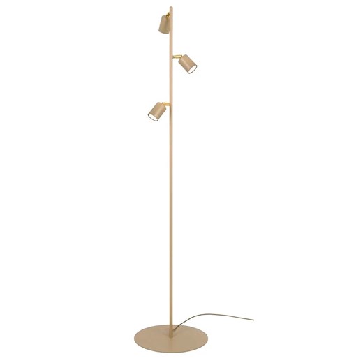 Beżowa metalowa lampa podłogowa T2-M63 ze sklepu Edinos.pl w kategorii Lampy podłogowe - zdjęcie 185639488