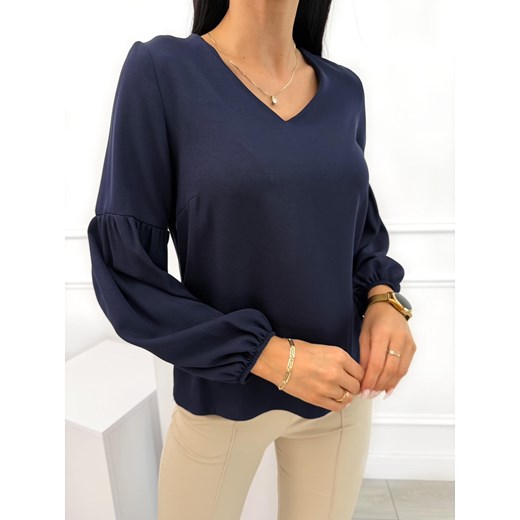 Granatowa Bluzka z Dekoltem V Modnakiecka.pl 36 ModnaKiecka.pl