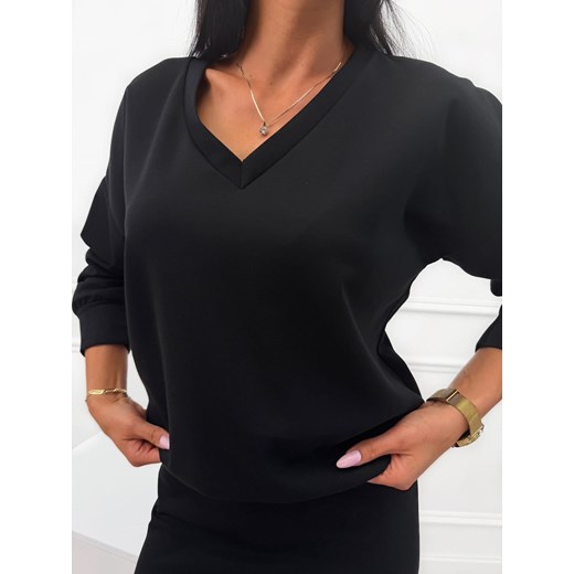 Czarna Bluza z Dekoltem V Modnakiecka.pl 44 ModnaKiecka.pl
