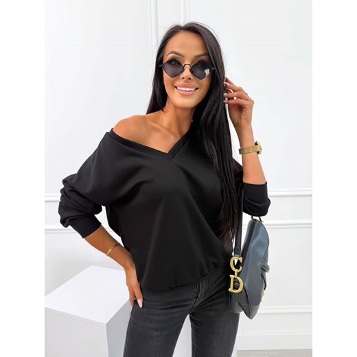 Czarna Bluza z Dekoltem V Modnakiecka.pl 46 ModnaKiecka.pl