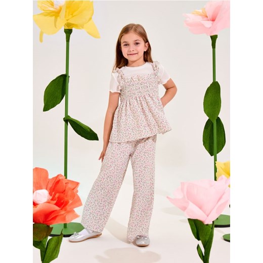 Sinsay - Letni komplet w kwiatki z długimi spodniami - zielony ze sklepu Sinsay w kategorii Komplety dziewczęce - zdjęcie 185640359