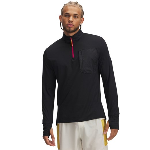 Męski longsleeve do biegania Under Armour UA Trail Run Quarter Zip - czarny ze sklepu Sportstylestory.com w kategorii T-shirty męskie - zdjęcie 185640497