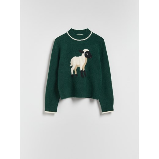 Reserved - Sweter z domieszką wełny - zielony Reserved M Reserved