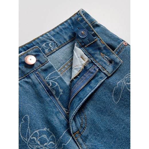 Reserved - Jeansy wide leg Lilo i Stitch - niebieski Reserved 158 (12 lat) Reserved