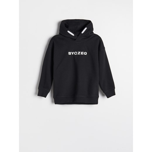 Reserved - Bluza oversize z napisem - czarny ze sklepu Reserved w kategorii Bluzy chłopięce - zdjęcie 185643199