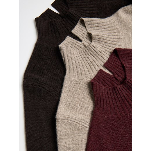 Reserved - Sweter z wełną i kaszmirem - mahoniowy Reserved XS Reserved