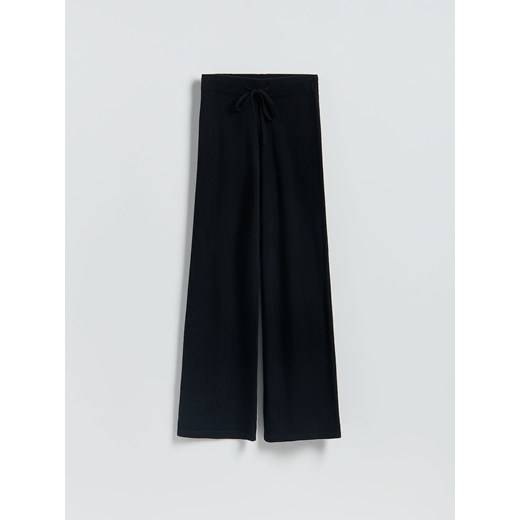 Reserved - Dzianinowe spodnie z wełną i kaszmirem - czarny Reserved M Reserved