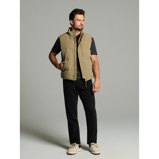 Sinsay - Kamizelka puffer - beżowy Sinsay S Sinsay