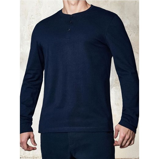 Sinsay - Koszulka z długimi rękawami - granatowy ze sklepu Sinsay w kategorii T-shirty męskie - zdjęcie 185643736
