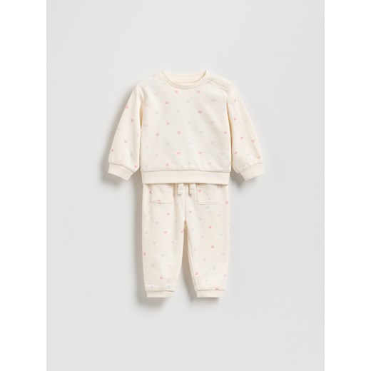 Reserved - Dwuczęściowy komplet dresowy - złamana biel ze sklepu Reserved w kategorii Odzież dla niemowląt - zdjęcie 185644556