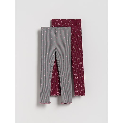 Reserved - Bawełniane legginsy 2 pack - wielobarwny ze sklepu Reserved w kategorii Spodnie dziewczęce - zdjęcie 185644576