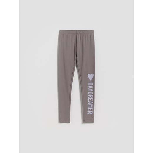 Reserved - Legginsy z napisem - ciemnoszary ze sklepu Reserved w kategorii Spodnie dziewczęce - zdjęcie 185644619