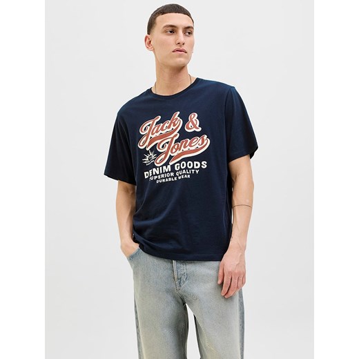 Jack &amp; Jones Koszulka &quot;Jjelogo&quot; w kolorze granatowym ze sklepu Limango Polska w kategorii T-shirty męskie - zdjęcie 185645247