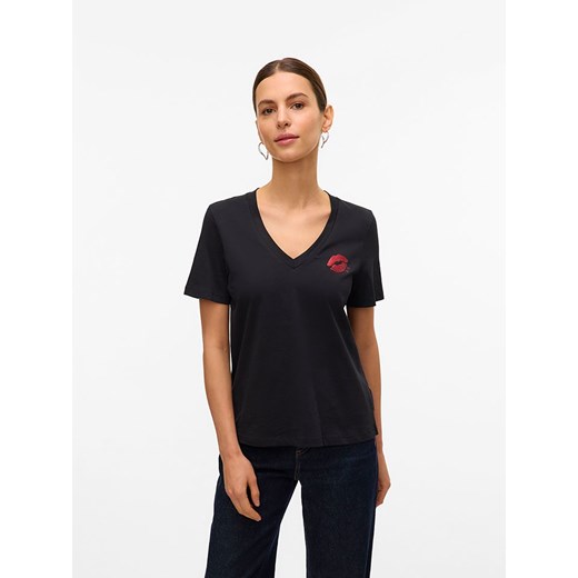 Vero Moda Koszulka w kolorze czarnym ze sklepu Limango Polska w kategorii Bluzki damskie - zdjęcie 185645695
