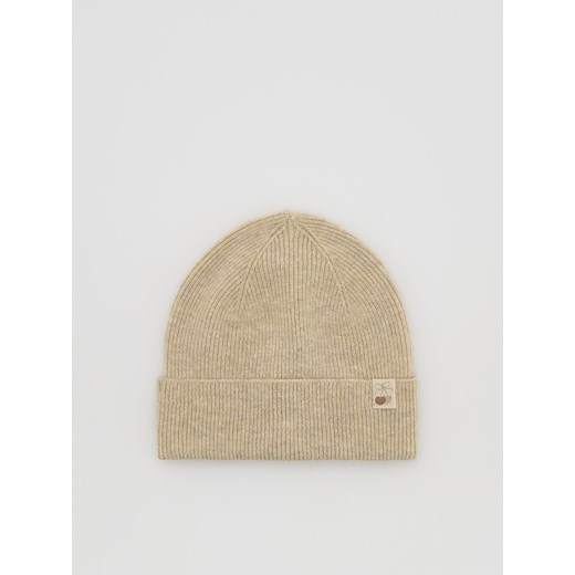 Reserved - Dzianinowa czapka beanie - beżowy ze sklepu Reserved w kategorii Czapki dziecięce - zdjęcie 185646287