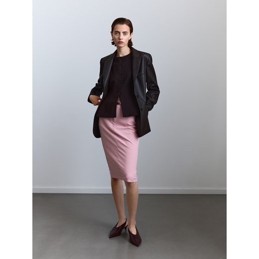 Reserved - Spódnica midi z paskiem - różowy ze sklepu Reserved w kategorii Spódnice - zdjęcie 185647229