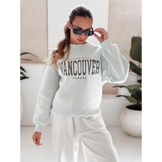 Bluza damska bez kaptura VANCOUVER miętowa Dstreet BY1226 ze sklepu DSTREET.PL w kategorii Bluzy damskie - zdjęcie 185647736