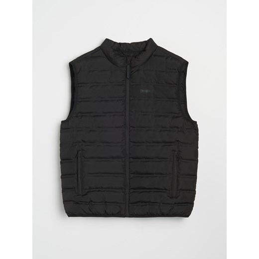 Sinsay - Pikowana kamizelka ze stójką - czarny Sinsay L Sinsay