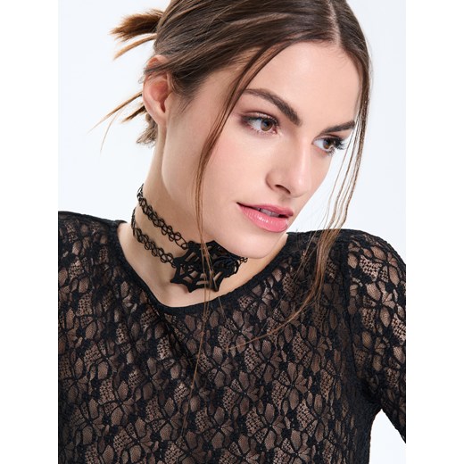 Sinsay - Naszyjnik choker 2 pack - czarny Sinsay One Size Sinsay