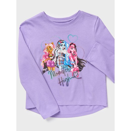 Sinsay - Koszulka z długimi rękawami Monster High - fioletowy Sinsay 128 (7-8 l) Sinsay