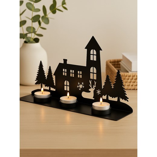 Sinsay - Świecznik - czarny Sinsay One Size Sinsay