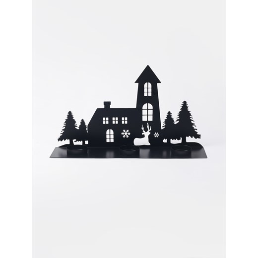 Sinsay - Świecznik - czarny Sinsay One Size Sinsay