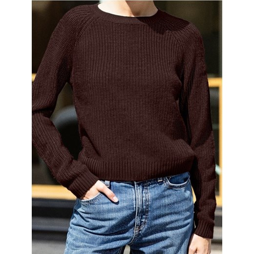 Sinsay - Basic sweter z długimi rękawami - czerwony ze sklepu Sinsay w kategorii Swetry damskie - zdjęcie 185648345