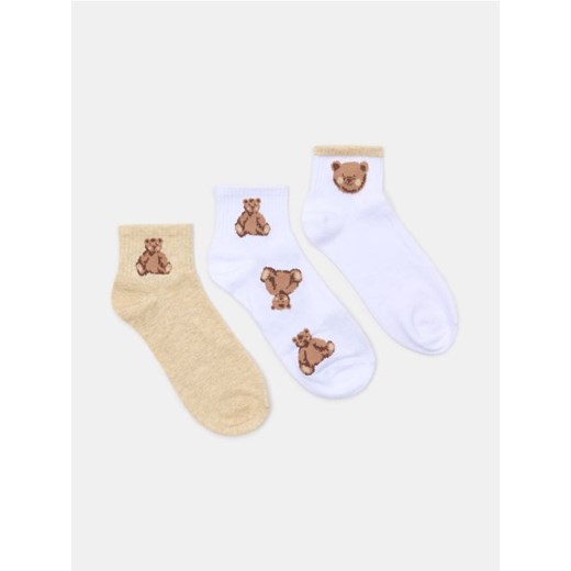 Sinsay - Skarpetki ze wzorkiem 3 pack - wielobarwny ze sklepu Sinsay w kategorii Skarpetki damskie - zdjęcie 185648348