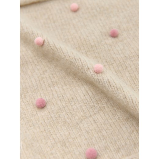 Reserved - Dzianinowy komin z aplikacją - kremowy Reserved ONE SIZE Reserved