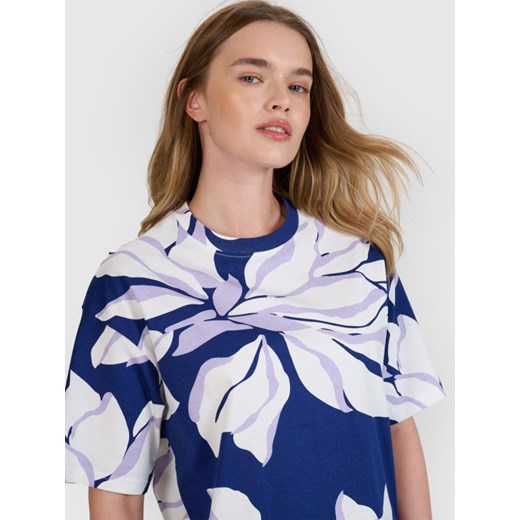 Damski t-shirt oversize z nadrukiem 4F 4FRSS25TTSHF2692 - multikolor ze sklepu Sportstylestory.com w kategorii Bluzki damskie - zdjęcie 185650005
