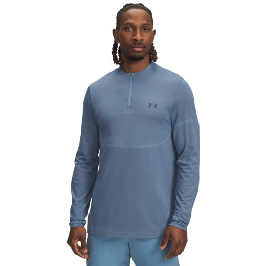 Męski longsleeve treningowy Under Armour Vanish Elite Seamless 1/4 Zip - niebieski ze sklepu Sportstylestory.com w kategorii T-shirty męskie - zdjęcie 185650127