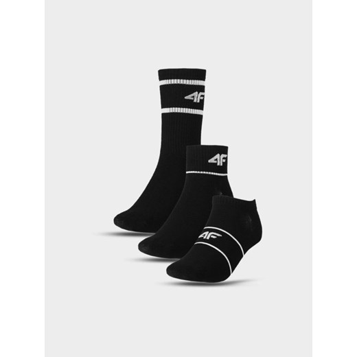 Skarpetki casual uniseks (3-pack) 4F 4FWMM00USOCU377 - czarne ze sklepu Sportstylestory.com w kategorii Skarpetki damskie - zdjęcie 185650179