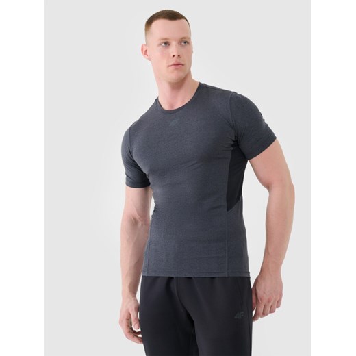 Męska koszulka treningowa 4F 4FWMM00TFTSM1832 - szara ze sklepu Sportstylestory.com w kategorii T-shirty męskie - zdjęcie 185650347
