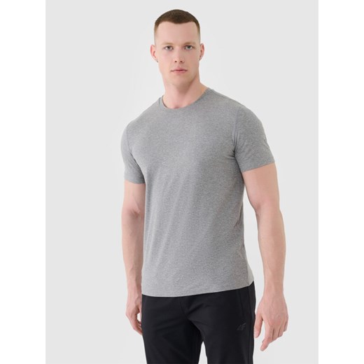 Męska koszulka treningowa 4F 4FWMM00TFTSM1831 - szara ze sklepu Sportstylestory.com w kategorii T-shirty męskie - zdjęcie 185650356