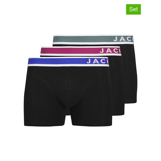 Jack &amp; Jones Bokserki (3 pary) &quot;Jaceaston&quot; w kolorze czarno-niebiesko-oliwkowym ze sklepu Limango Polska w kategorii Majtki męskie - zdjęcie 185651148