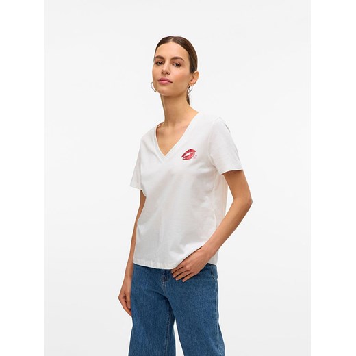 Vero Moda Koszulka w kolorze białym ze sklepu Limango Polska w kategorii Bluzki damskie - zdjęcie 185651516