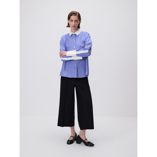 Reserved - Koszula z kontrastowymi mankietami - niebieski ze sklepu Reserved w kategorii Koszule damskie - zdjęcie 185651927