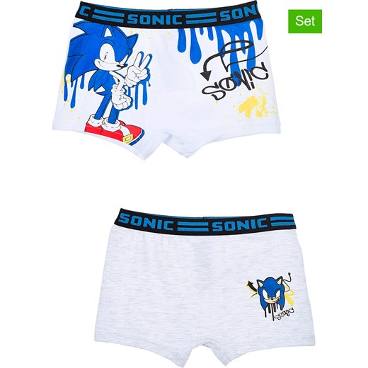 Sonic Bokserki (2 pary) &quot;Sonic&quot; w kolorze białym ze sklepu Limango Polska w kategorii Majtki dziecięce - zdjęcie 185652356