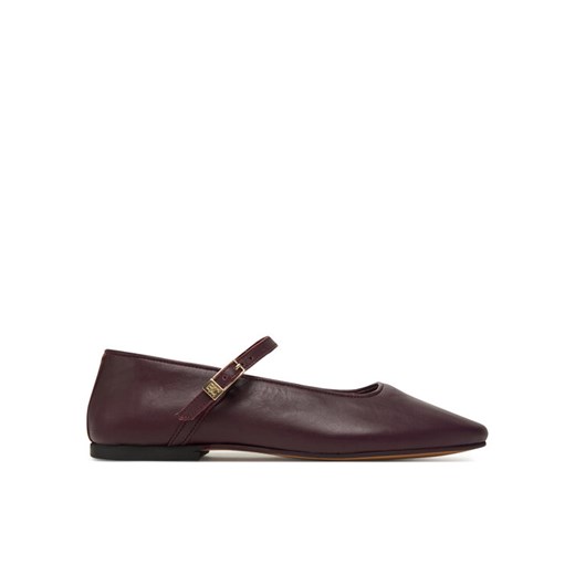 Baleriny Tommy Hilfiger SmooMaryjane FW0FW09152 Bordowy ze sklepu eobuwie.pl w kategorii Balerinki - zdjęcie 185653245