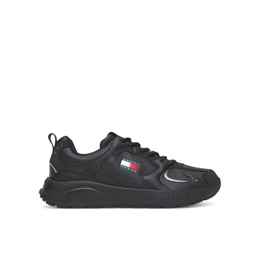 Tommy Jeans Sneakersy Tjm Runner Leather EM0EM01621 Czarny ze sklepu MODIVO w kategorii Buty sportowe męskie - zdjęcie 185653906
