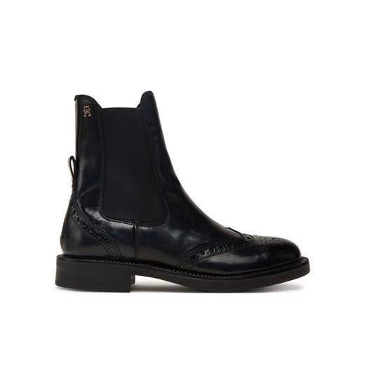 Tommy Hilfiger Sztyblety Brogue Boot FW0FW09151 Czarny ze sklepu MODIVO w kategorii Botki - zdjęcie 185653926