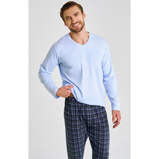 Bawełniana piżama męska plus size Mark 3475, Kolor błękitny-wzór, Rozmiar 4XL, Taro ze sklepu Intymna w kategorii Piżamy damskie - zdjęcie 185655036