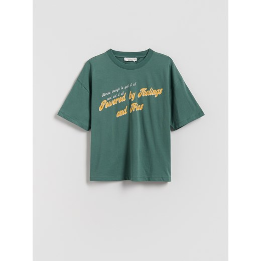 Reserved - T-shirt z nadrukiem - zielony ze sklepu Reserved w kategorii T-shirty chłopięce - zdjęcie 185657897