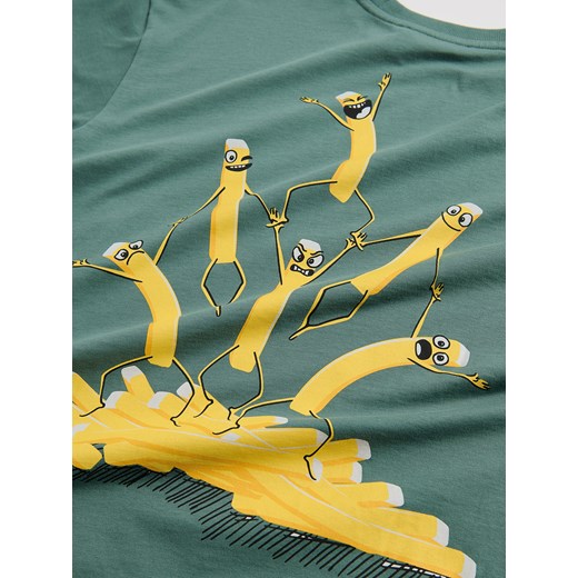 Reserved - T-shirt z nadrukiem - zielony Reserved 158 (12 lat) Reserved