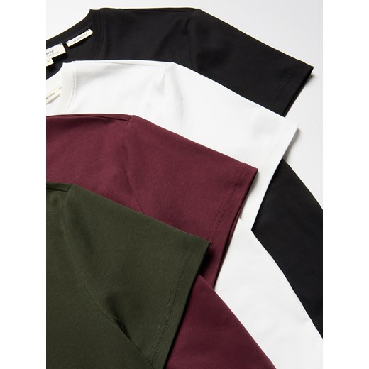 Reserved - T-shirt slim z bawełny merceryzowanej - bordowy Reserved L Reserved